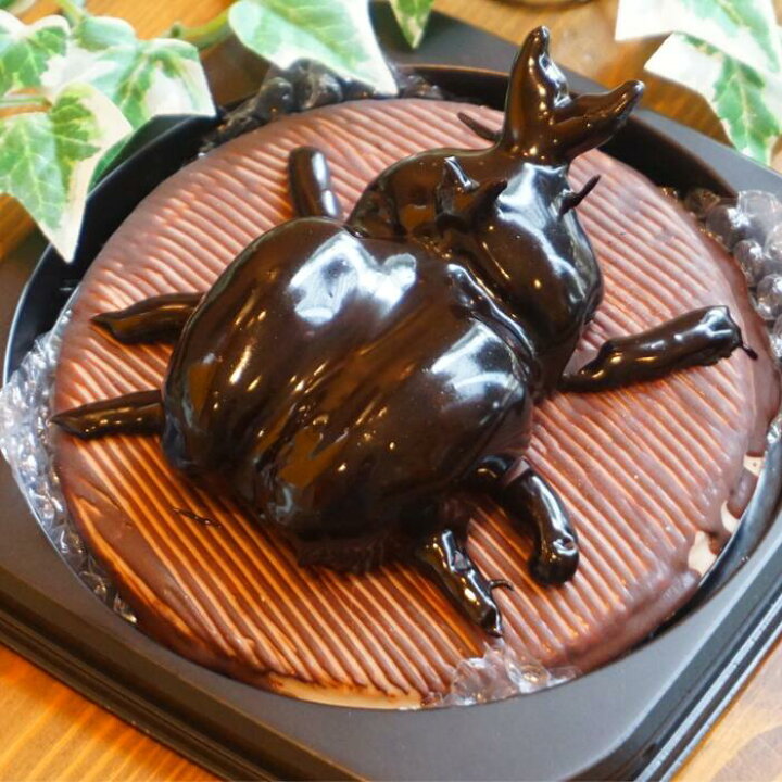 楽天市場 クール便送料無料 本物そっくり かぶと虫ケーキ インスタ映え びっくり ケーキ スイーツ おもしろ お菓子 プレゼント 変わった チョコレート お取り寄せスイーツ 立体 昆虫 カブトムシ 洋菓子 生菓子 誕生日ケーキ バースデーケーキ 子供 お菓子の小松屋本店