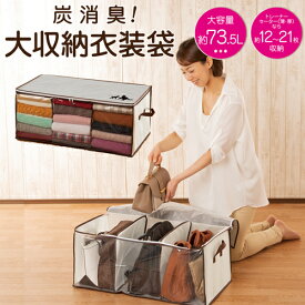 炭入り 収納 衣装ケース 布 収納ボックス フタ付き 収納ケース 収納かご 幅25 収納ボックス布 折りたたみ ベッド下 押入れ 炭 消臭 衣替え 衣類収納 衣類収納ボックス 衣類整理袋 大収納 炭入り消臭 収納【328385】