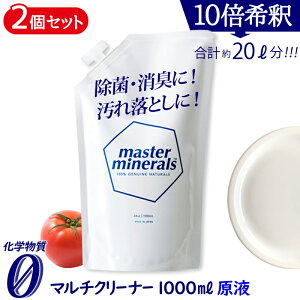 【2個セット】マルチクリーナー マスターミネラル 原液 1000ml パウチ 天然ミネラル洗浄 希釈用 詰替え 化学物質ゼロ 完全無害 清浄剤 洗浄剤 洗剤 油汚れ 消臭 手指 安心清潔 グッズ 除菌 ス