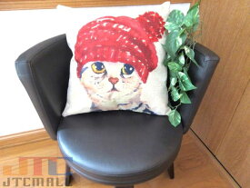 【クリックポスト全国送料無料】猫 ねこ ネコ CAT リアル 動物 大人気!北欧 クッションカバー 45×45 クッションカバークッション 北欧 雑貨 北欧ファブリック