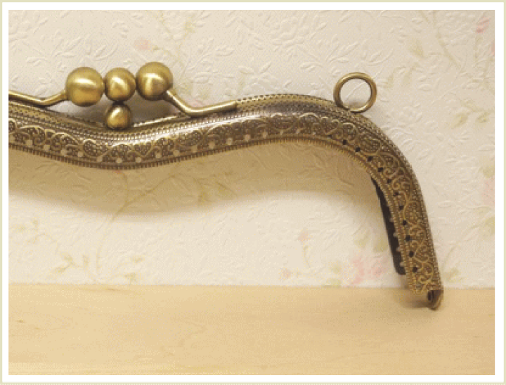 楽天市場】二口 がま口 口金 縫いつけタイプ M型アンティークゴールド