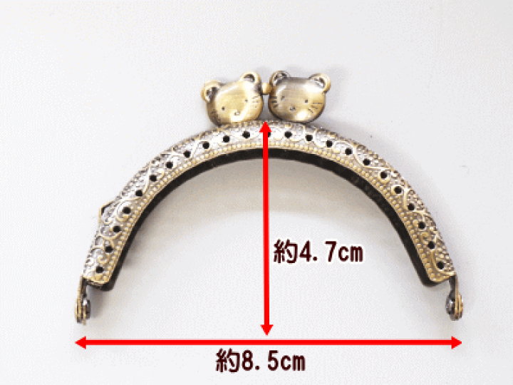 新品　パールリボン猫　がま口　ケース　口金8.5cm　ねこ　ネコ 楽天市場】がま口 口金 ねこちゃん 丸 8.5cm 縫い付けタイプ 手芸