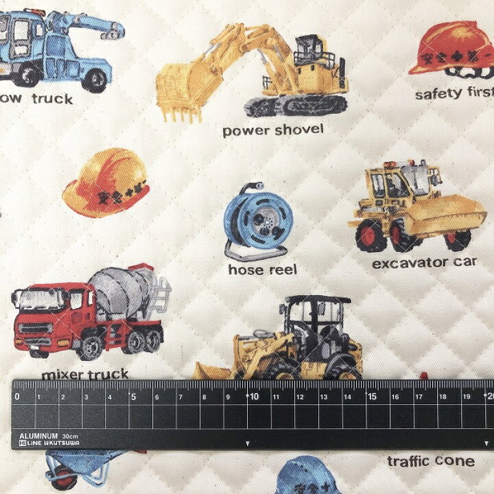 楽天市場 キルティング生地 工事車両 男の子 おしゃれ 日本製 手作り レッスンバッグ生地 人気 手芸 通園 通学 入園 入学 車柄 新作 男の子 かっこいい 工事 通園向け ダンプカー ロードローラー パワーショベル ミキサー車 安全第一 トラック車 特殊車両 働く車 手芸