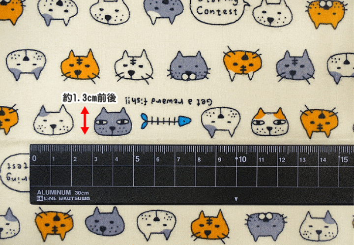 楽天市場】ネル起毛 プリント 生地 にゃんこ と サバ缶 フェイス柄 猫