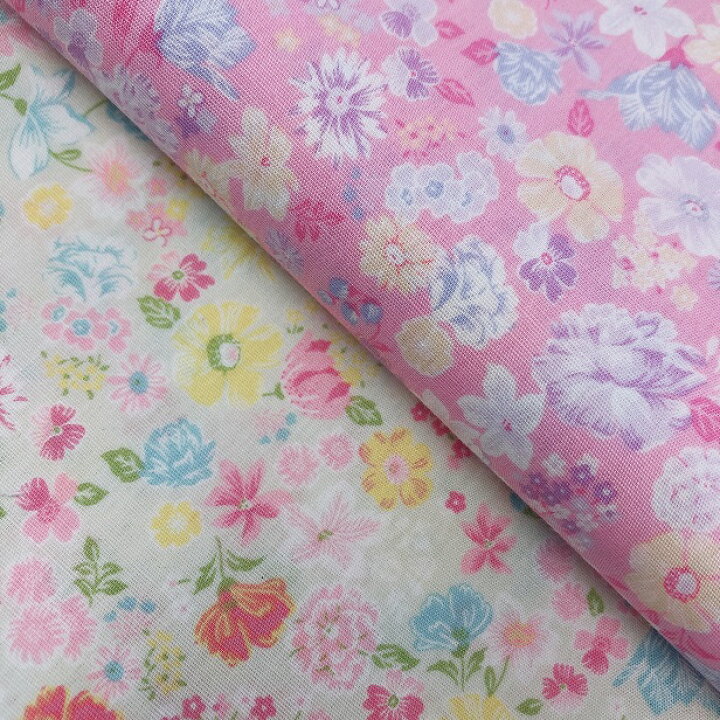 楽天市場 ブロードプリント生地 ドリームフラワー 小花柄 花柄 綿100 花 フラワー かわいい おしゃれ ハンドメイド 生地 ブロード生地 手芸レースのフェアリーレース
