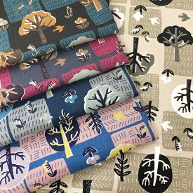 綿麻 キャンバス 生地 ハミングツリー 北欧風 花 バード 綿麻キャンバス シンプル 花柄 BIG 大柄