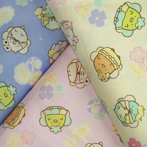 オックス 生地 すみっコぐらし 妖精 柄 10cm単位の価格 ゆめかわいい キャラクター生地 布 手芸 入園 入学 こども オックス生地 綿100%