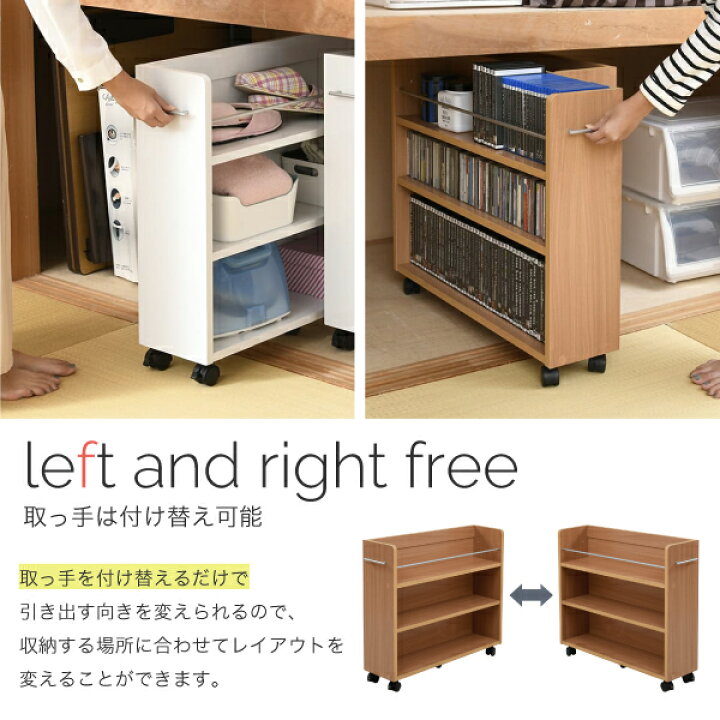 楽天市場】押入れ収納 ラック スリム キャスター 本 収納 4個組 押入れ 