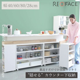 【最大20%OFFクーポン】隠せる カウンター下収納 目隠し オープンラック 幅30 40 60 80cm 隠しキャスター付き 薄型 3段 コーナー 間仕切り リビング 高さ75cm 奥行約30cm ホワイト 白 ナチュラル 送料無料