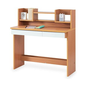 机 デスク シンプル コンパクト 幅100 棚付き 引き出し 女の子 子供 木製 机 ホワイト 白 ピンク 送料無料