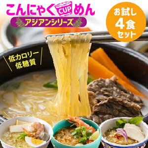 お試し おためし 4食 こんにゃく麺 レンチン レンジ カップ麺 アジアン エスニック ダイエット食品 ダイエット食 ダイエット こんにゃくラーメン 食品 置き換えダイエット 置き換え 低糖質