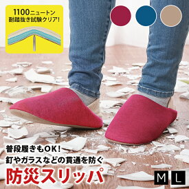踏み抜き防止 スリッパ メンズ レディース M / L 防災スリッパ かかと付き 防活スリッパ バブーシュスリッパ 室内履き 暖かい 洗える 洗濯可 釘 安全 防災ルームシューズ スリッポン 防災グッズ 安全靴 防災用品【328600】