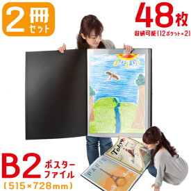 ポスター 収納 ケース 保存 B2サイズ 2冊セット クリア ファイル 大きい サイズ ポスター収納 絵画 収納 子供の絵 作品収納 お気に入り ポスター 思い出文具 収納 保存ファイル 【326025-2】