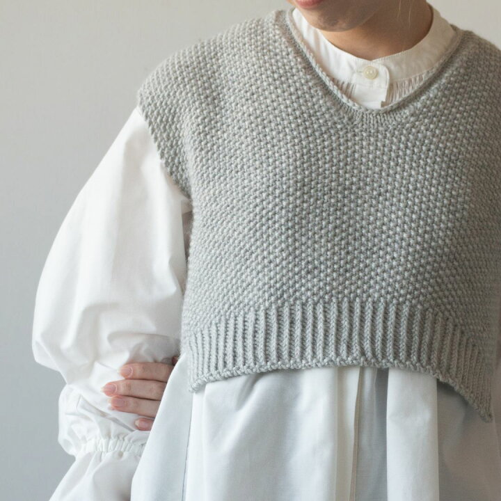 楽天市場】【869】Simple Seed Stitch Vest 毛糸とレシピのセット 