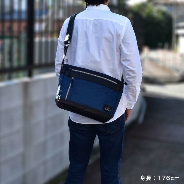 楽天市場 Lee リー ショルダーバッグ メンズ 大きめ 大容量 ブランド バッグ ショルダーバック 斜め掛けバッグ 斜めがけバッグ 肩掛けカバン 斜めがけ 斜め掛け 人気 シンプル 大人 おしゃれ 3 3253 カバンのアイワ