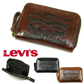 Levis リーバイス コインケース メンズ ツーホース 財布 メンズ 小銭入れ メンズ ラベルパッチデザイン型押し エコレザー ヴィーガンレザー ブランド メンズ コインケース ラウンドファスナー 2251-8307