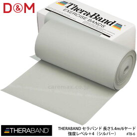 【D&M】TB-6 強度レベル＋4（シルバー）セラバンド 長さ5.4m/6ヤード THERABAND ディーアンドエム トレーニング用品 フィットネス 運動 スポーツ ストレッチ リハビリ ダイエット トレーニングバンド エクササイズ 通販