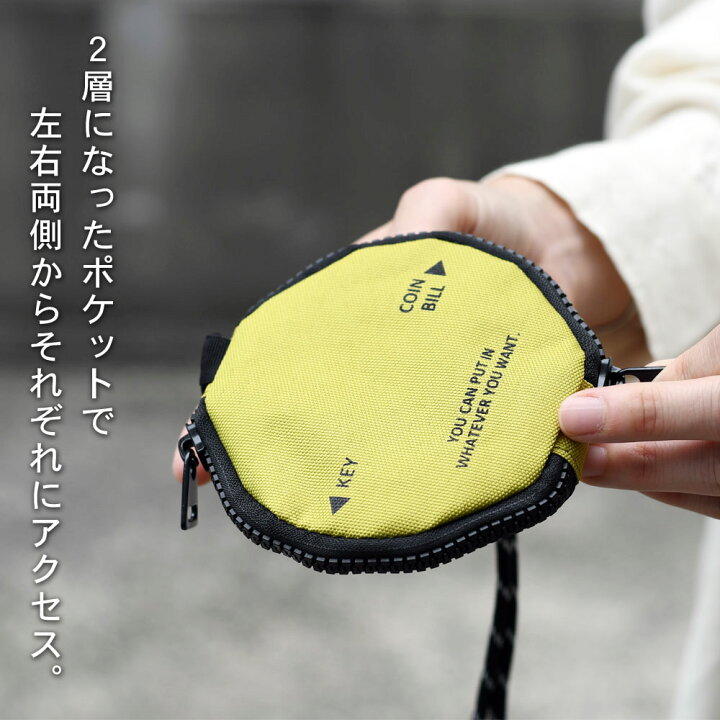 楽天市場】ラウンド型ミニポーチ ショルダーポーチ コインケース キー 