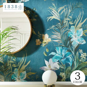 Aǎ CMX ԕ A  ̂Ȃǎ 1838 WALLCOVERINGS/1838EH[JoOX (52cm×10m/[) 2109-154-02 S3F zCg ubN u[ m1[Pʁn