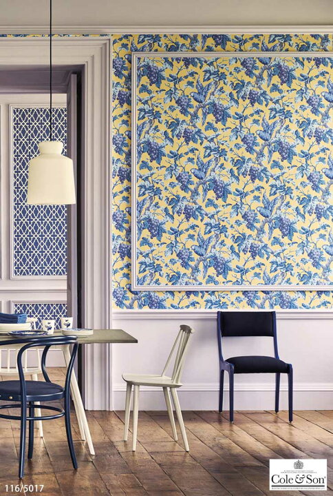 楽天市場 送料無料 輸入壁紙 イギリス製 葡萄 鳥 エレガント ヨーロピアン 布 のりなし壁紙 Cole Son コールアンドサン 52cm 10m ロール 116 5017 全4色 イエロー マルチカラー グレー ブラック クロス Diy リフォーム 1ロール単位 カベコレ 壁紙コレクション