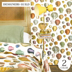 【送料無料】 輸入壁紙 イギリス製 貝殻 ポップ のりなし壁紙 DESIGNERS GUILD/デザイナーズギルド (52cm×10m/ロール) PJD6000/01 全2色 マルチカラー クロス DIY リフォーム ［1ロール単位］