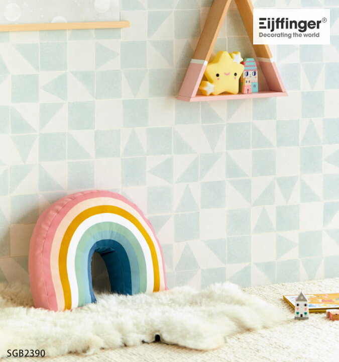 楽天市場 サンゲツ Xselect 輸入壁紙 オランダ Eijffinger 幾何学模様 53cm巾 Sgb23 他 全3種類 Mini Me Shapes 壁紙 1ロール単位 カベコレ 壁紙コレクション