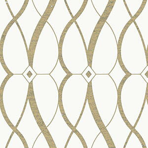輸入壁紙 テシード アメリカ 幾何学模様 曲線 エレガント ゴールド シルバー おしゃれ クロス 不織布 YORK (68.5cm巾 × 8.2m巻) MD7171 MD7173 MD7176