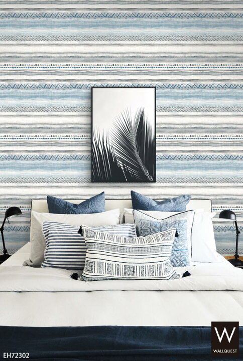 楽天市場 送料無料 輸入壁紙 アメリカ製 キリム風 ボーダー かわいい 紙 のりなし壁紙 Wall Quest ウォールクエスト 52cm 10m ロール Eh 全4色 ブルー グレー ホワイト ブラウン クロス Diy リフォーム 1ロール単位 カベコレ 壁紙コレクション