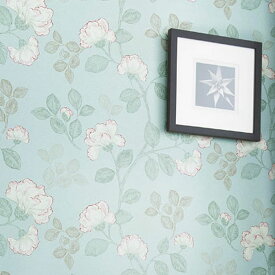 【 壁紙 のり付き 】 壁紙 のりつき クロス フラワー ボタニカル 花 水色 防かび シンコール BB-1753