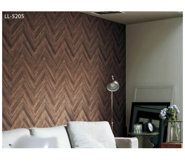 楽天市場 壁紙 のりなし 壁紙 のりなし 木目調 デザインウッド ウォールナット 目地なし ヘリンボーン グレー ブラウン 防かび リリカラ Ll 54 Ll 55 Diyリフォームのお店 かべがみ道場