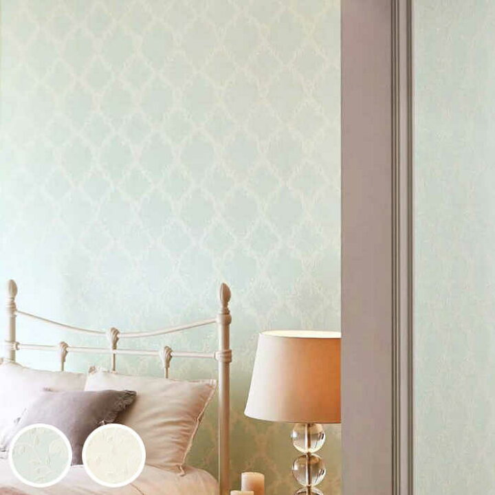 楽天市場 壁紙 のりなし 壁紙 のりなし ホワイト グリーン アラベスク ダマスク 防カビ フェミニン パステルカラー サンゲツ Re Re Diyリフォームのお店 かべがみ道場