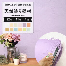 ＼着後レビューで300円OFFクーポン！／ 壁紙の上からそのまま塗れる 天然系素材のDIY用 塗り壁材ひとりで塗れるもん 22kg / 11kg / 4kg 練済み
