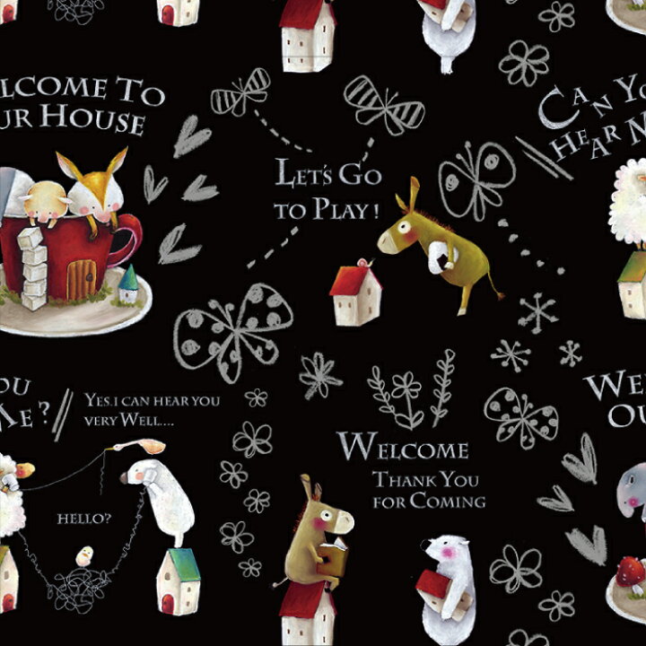 楽天市場 期間限定sale 1m単位 切り売り 壁紙 子供部屋 のり付き おしゃれ 動物 ブラック 貼りやすい デザイン 防カビ 日本製 国産 リメイク 模様替え 店 寝室 キッチン リビング トイレ かべがみはるこ 藪上陽子 Yabugamiyoko チョークアート Ahbn