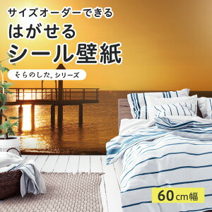 【サイズオーダー】 貼ってはがせる シール 壁紙 写真 高発色 海 夕方 マジックアワー 風景 おしゃれ リメイクシート 粘着シート DIY 貼りやすい 60cm幅 日本製 国産 のり付き 模様替え カフェ