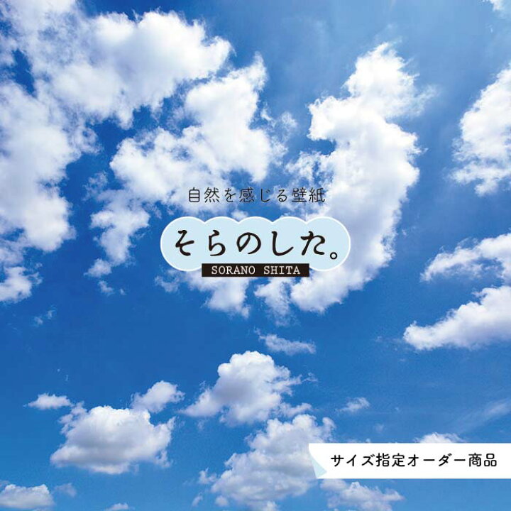 楽天市場 オーダー壁紙 壁紙 空 おしゃれ 写真 自然 雲 スカイ クラウド 癒し 貼りやすい デザイン 防カビ 日本製 国産 リメイク 模様替え 店舗 天井 部屋 寝室 キッチン リビング トイレ 美しい 風景 景色 白 ブルー かべがみはるこ そらのした