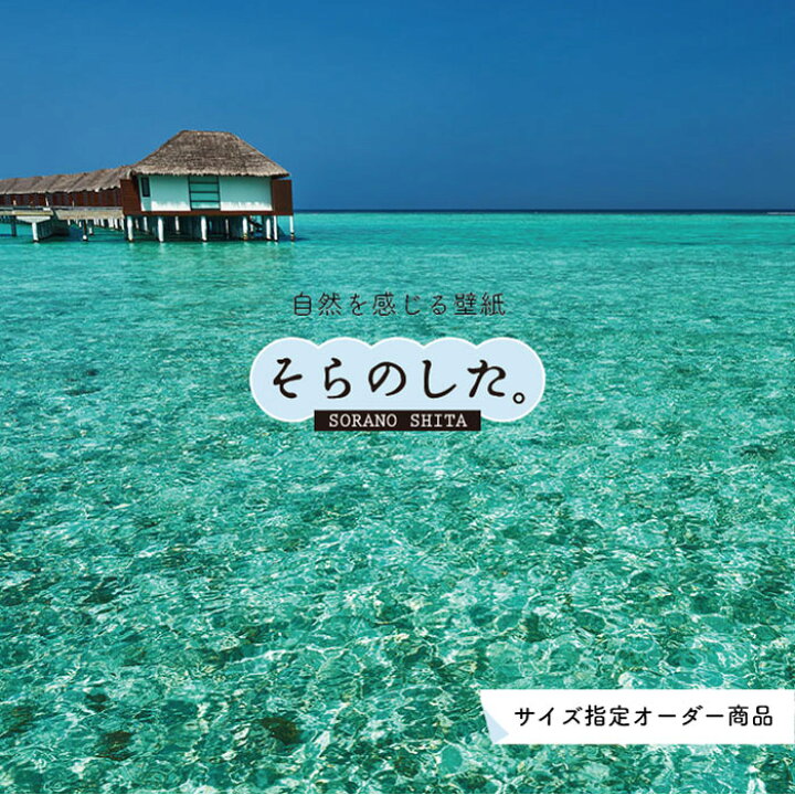 楽天市場 オーダー壁紙 壁紙 海 写真 おしゃれ 自然 空 ビーチ リゾート 海岸 砂浜 マリン 貼りやすい デザイン 防カビ 日本製 国産 アクセントクロス リメイク 模様替え 店舗 内装 部屋 寝室 キッチン リビング トイレ 風景 景色 ブルー かべがみはるこ そらのした