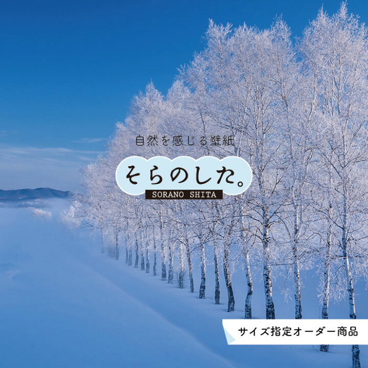 楽天市場 オーダー壁紙 壁紙 雪 写真 おしゃれ 自然 貼りやすい デザイン 防カビ 日本製 国産 リメイク 模様替え 店 天井 部屋 寝室 キッチン リビング トイレ 木 林 風景 冬 景色 ホワイト かべがみはるこ そらのした かべがみはるこの壁紙工場