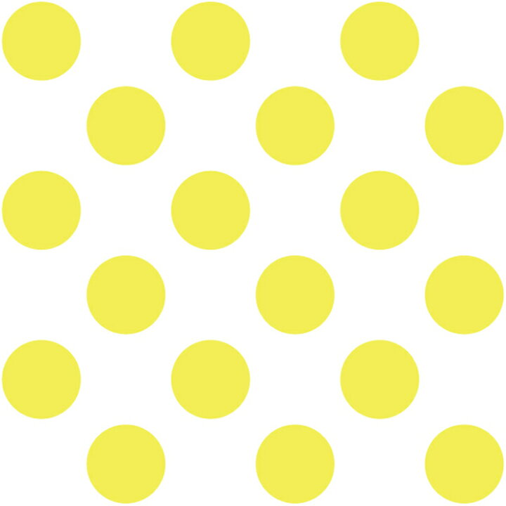 楽天市場 1m単位 切り売り 壁紙 ドット シンプル のり付き アクセントクロス パステル イエロードットサイズ約14cm 防カビ 国産 日本製 店舗 部屋 インテリア キッチン トイレ リフォーム リメイク 模様替え かべがみはるこ センとマル コインドット Cd0039n