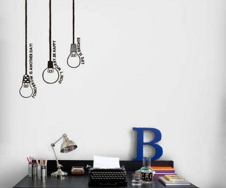楽天市場 ウォールステッカー ジュブリー Light Bulb 台紙サイズ 44cmx60cm 転写式 電球 おしゃれ モノトーン 子供部屋 かべがみ革命 壁紙 かべがみ革命