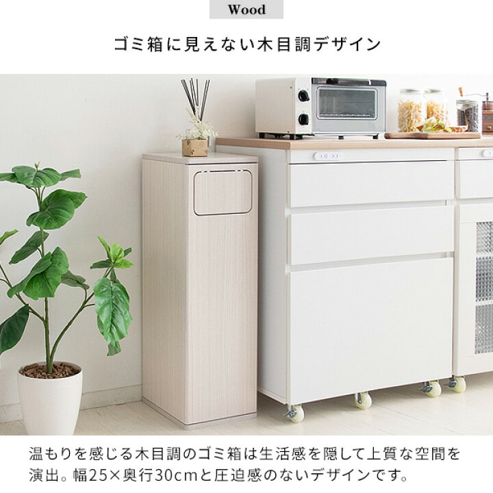 楽天市場】ウッドプッシュダストボックス DB-800 ごみ箱 おしゃれ 