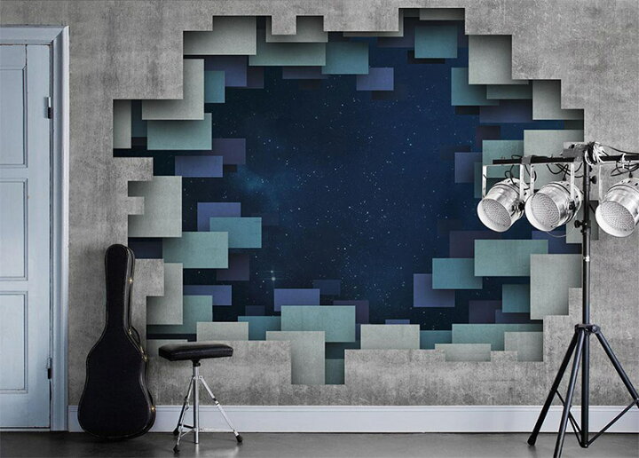 楽天市場 壁紙 輸入壁紙 Mr Perswall Street Art Another World Part Ii W315cmxh265cm 7巾 はがせる壁紙 貼ってはがせる壁紙 フリース壁紙 おしゃれ 張り替え Diy 北欧 賃貸 スウェーデン製 ミスターパースウォール グラフィック アート 宇宙 だまし絵 現代アート