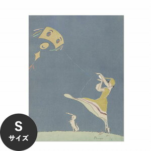 ySiΏۃN[|zzz ŉx\͂ A[g|X^[ OK ̂t Hattan Art Poster nb^A[g|X^[ Girl with kite and dog / HP-00296 STCY(34cm×45cm)   \