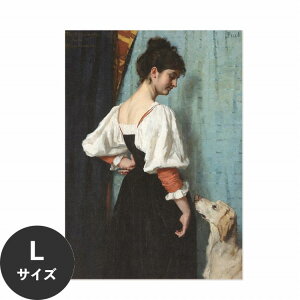 �y�ő�25���N�[�|���z�z���z �������ŉ��x���\���͂����� �A�[�g�|�X�^�[ ����OK �̂�t�� Hattan Art Poster �n�b�^���A�[�g�|�X�^�[ Portrait of a young Woman with �ePuck�f the Dog / HP-00303 L�T�C�Y(64cm×
