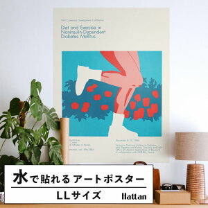 水だけで何度も貼れるはがせる アートポスター 賃貸OK のり付き Hattan Art Poster ハッタンアートポスター Diet and exercise in noninsulin-dependent diabetes mellitus / HP-00309 LLサイズ(90cm×120cm) 砂壁 に 貼れる