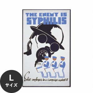 水だけで何度も貼れるはがせる アートポスター 賃貸OK のり付き Hattan Art Poster ハッタンアートポスター The enemy is syphilis Enlist employees in a campaign against it. / HP-00320 Lサイズ(56cm×90cm) 砂壁 に 貼れ