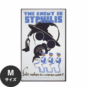 水だけで何度も貼れるはがせる アートポスター 賃貸OK のり付き Hattan Art Poster ハッタンアートポスター The enemy is syphilis Enlist employees in a campaign against it. / HP-00320 Mサイズ(45cm×72cm) 砂壁 に 貼れ