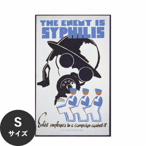水だけで何度も貼れるはがせる アートポスター 賃貸OK のり付き Hattan Art Poster ハッタンアートポスター The enemy is syphilis Enlist employees in a campaign against it. / HP-00320 Sサイズ(28cm×45cm) 砂壁 に 貼れ