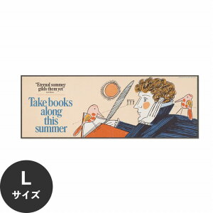 【全品対象クーポン配布中】 水だけで何度も貼れるはがせる アートポスター 賃貸OK のり付き Hattan Art Poster ハッタンアートポスター Take books along this summer / HP-00328 Lサイズ(90cm×32cm) 砂壁 に 貼