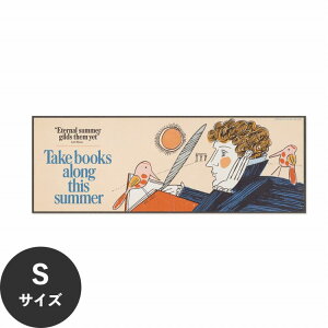 【全品対象クーポン配布中】 水だけで何度も貼れるはがせる アートポスター 賃貸OK のり付き Hattan Art Poster ハッタンアートポスター Take books along this summer / HP-00328 Sサイズ(45cm×16cm) 砂壁 に 貼