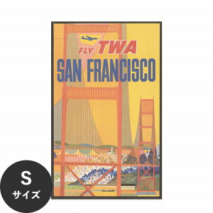 【全品対象クーポン配布中】 水だけで何度も貼れるはがせる アートポスター 賃貸OK のり付き Hattan Art Poster ハッタンアートポスター Fly TWA - San Francisco / HP-00345 Sサイズ(28cm×45cm) 砂壁 に 貼れ